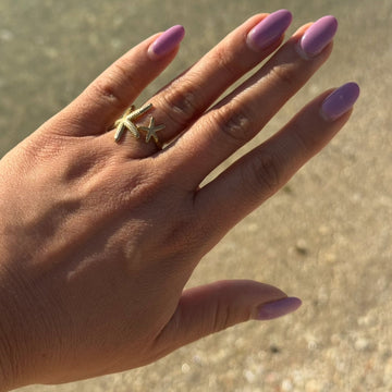 Anillo doble estrella de mar